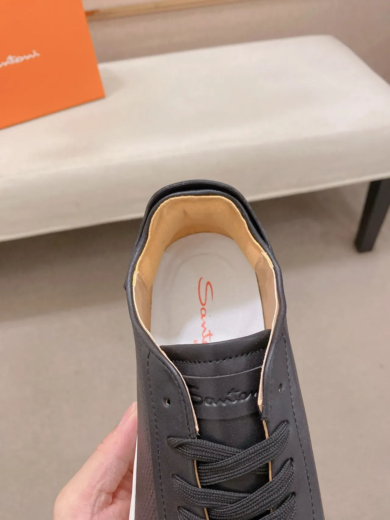 Black Perforated Panel Platform Lifestyle Sneaker 5