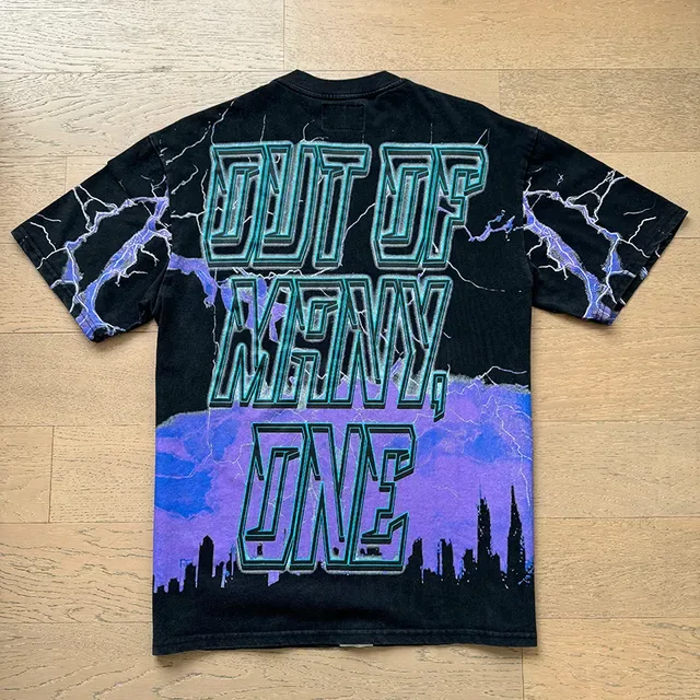 Black Purple Graphic Print Oversized Fit T-Shirt 6