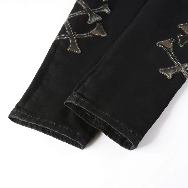 Black Silver Slim-Fit Distressed Knee Jeans 17