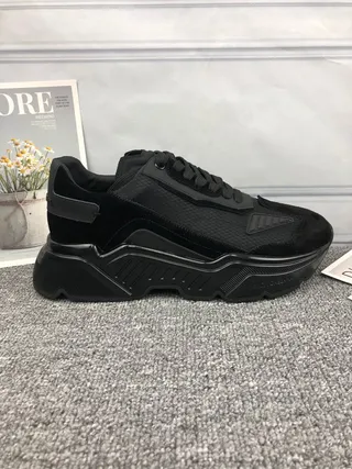 Black Sole Layered Mesh And Suede-Like Upper Chunky Sneakers 4