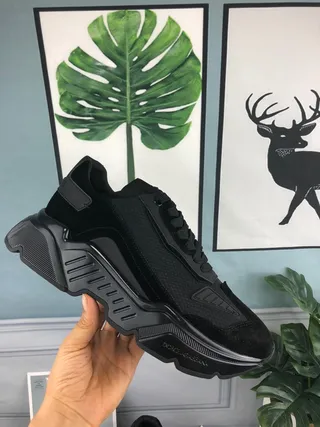 Black Sole Layered Mesh And Suede-Like Upper Chunky Sneakers 7
