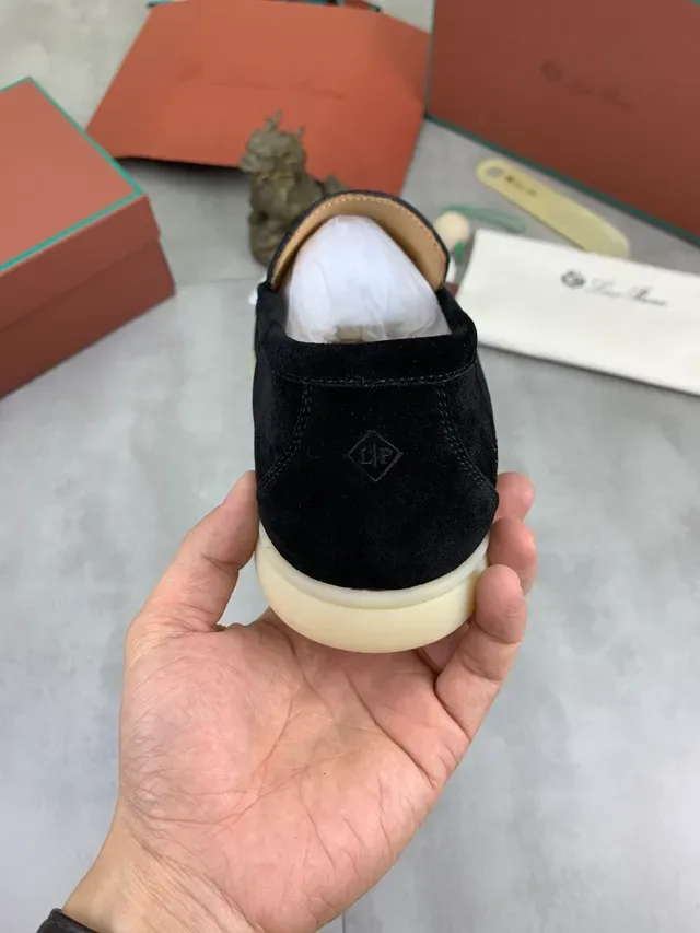 Mocassins de camurça preto com costura slip-on 2