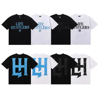 Camiseta oversize con estampado gráfico negro y blanco