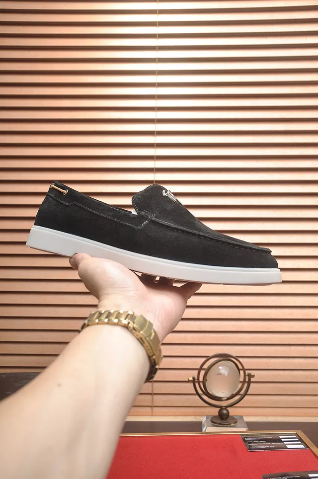 Black White Suede Rubber Sole Loafer 4