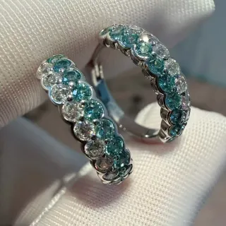 Blue White Eternity Band Channel-Set Ring
