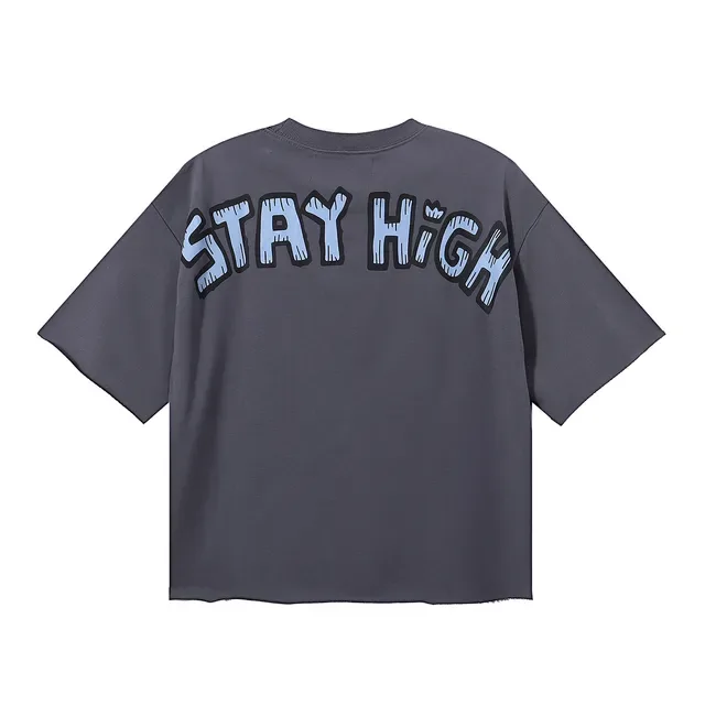 Charcoal Gray Blue Devil Graphic Oversized T-Shirt 4