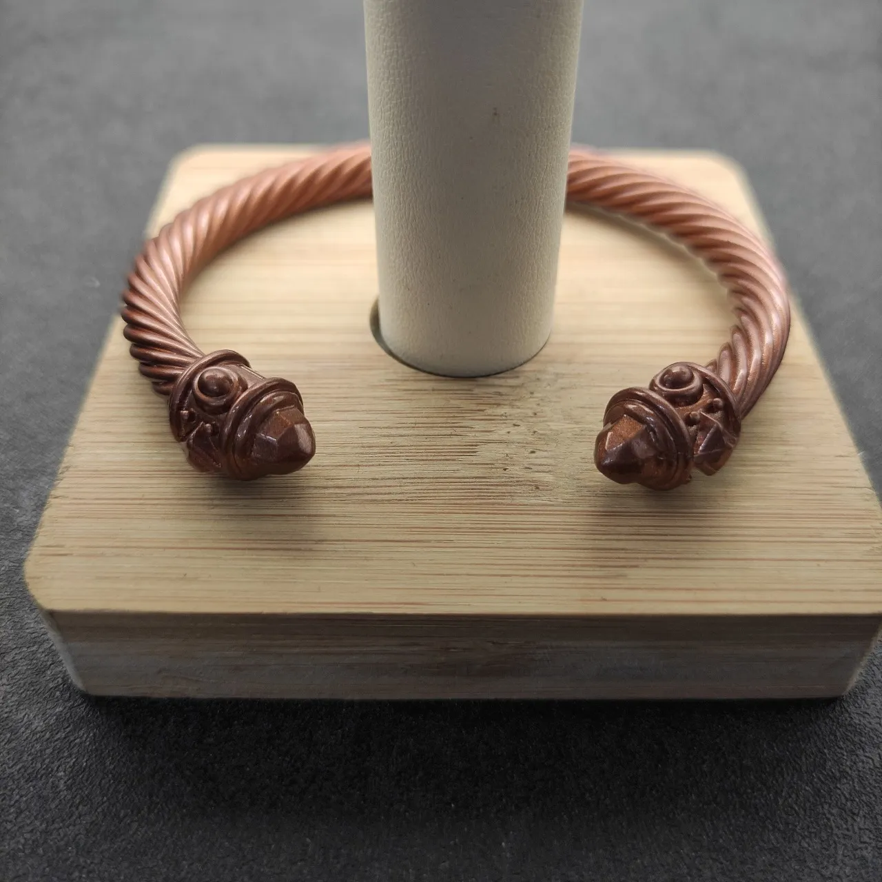 Copper-Tone Twisted Cable Cuff Bracelet 7