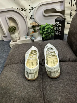 Ballérines plates crème tissées sans lacets slip-on 8