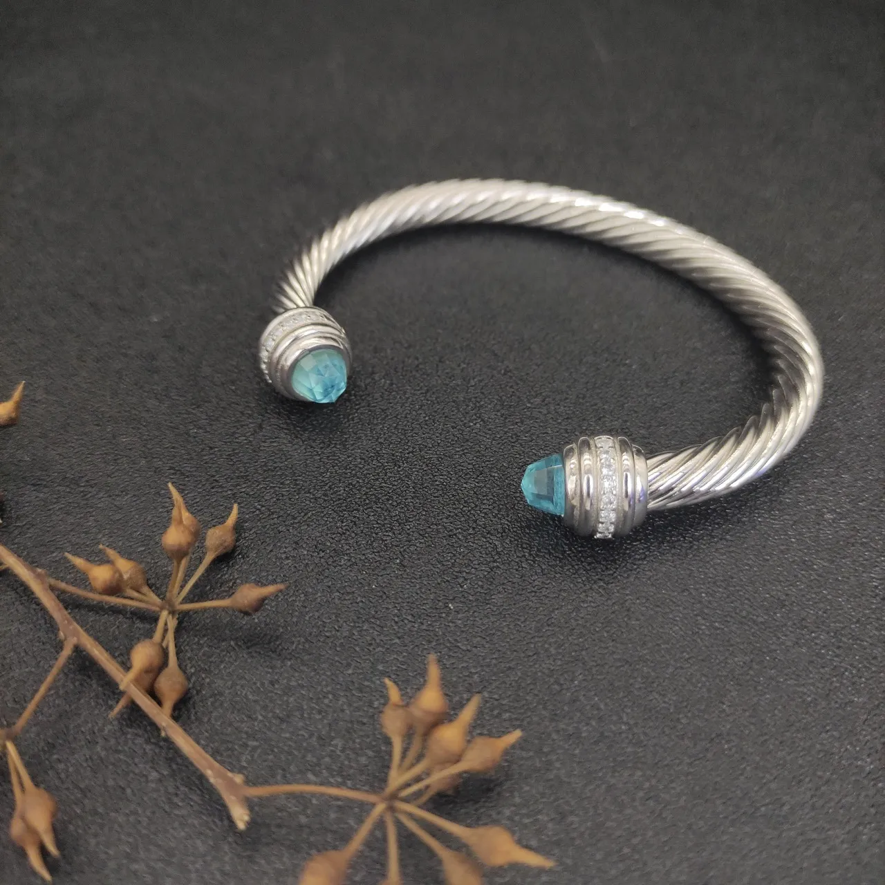 David Yurman Cable Classics سوار كابل ملتوي لؤلؤي وماس 8