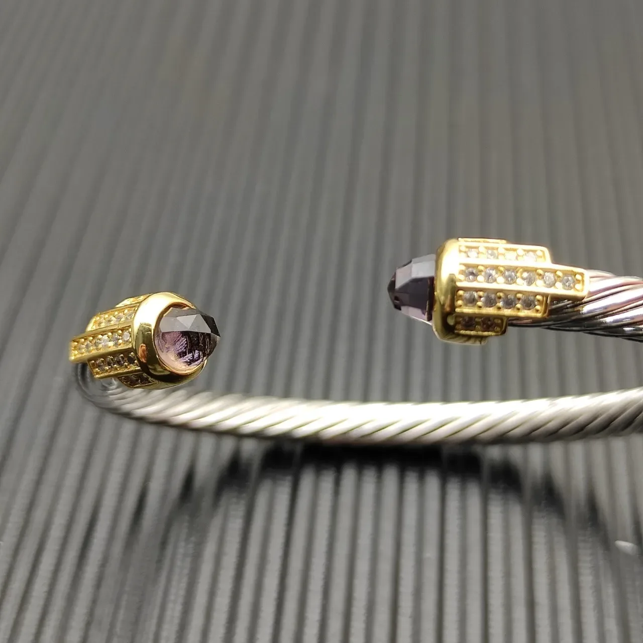 David Yurman Cable Classics Silver Gold Twisted Dual-Tone Metal Bracelet 4