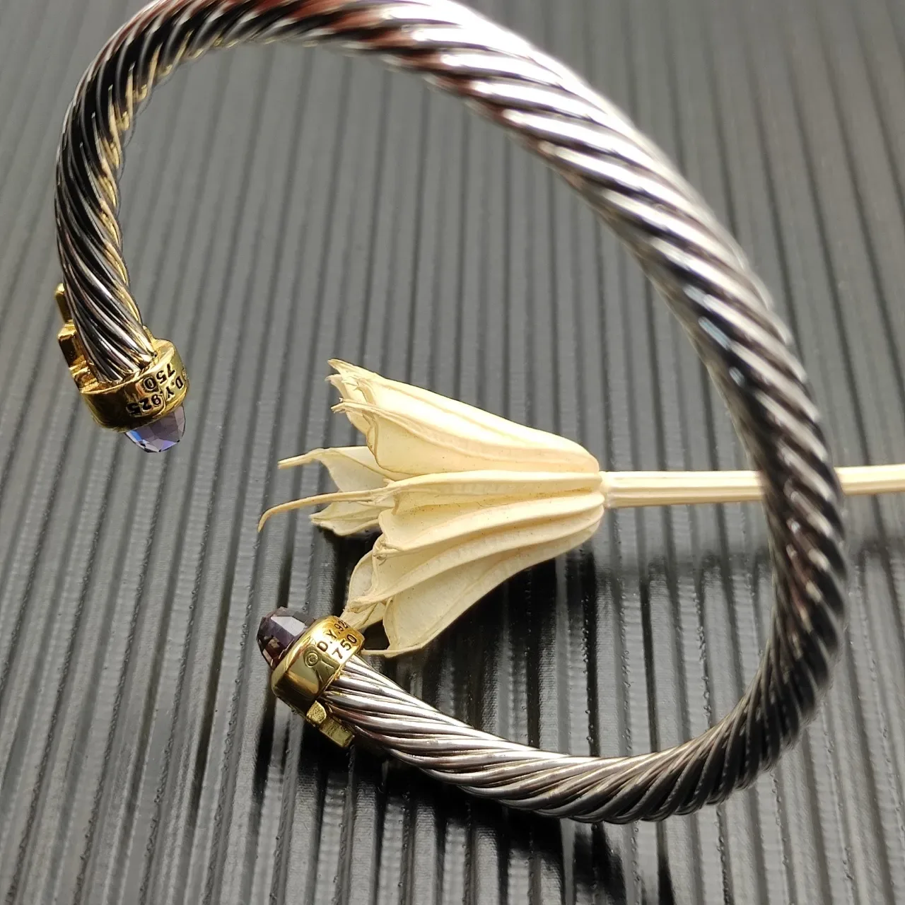 David Yurman Cable Classics Silver Gold Twisted Dual-Tone Metal Bracelet 5