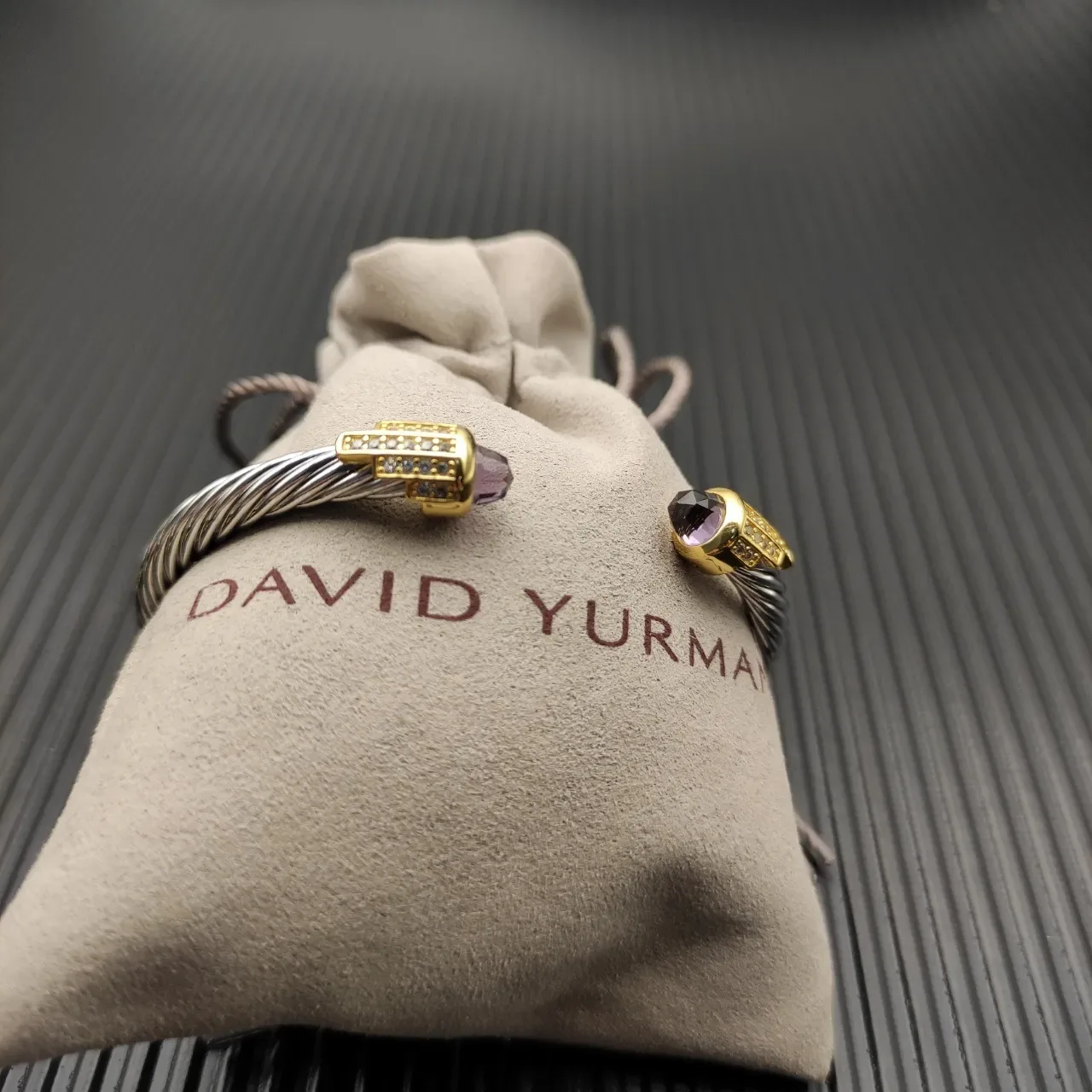 David Yurman Cable Classics Silver Gold Twisted Dual-Tone Metal Bracelet 7