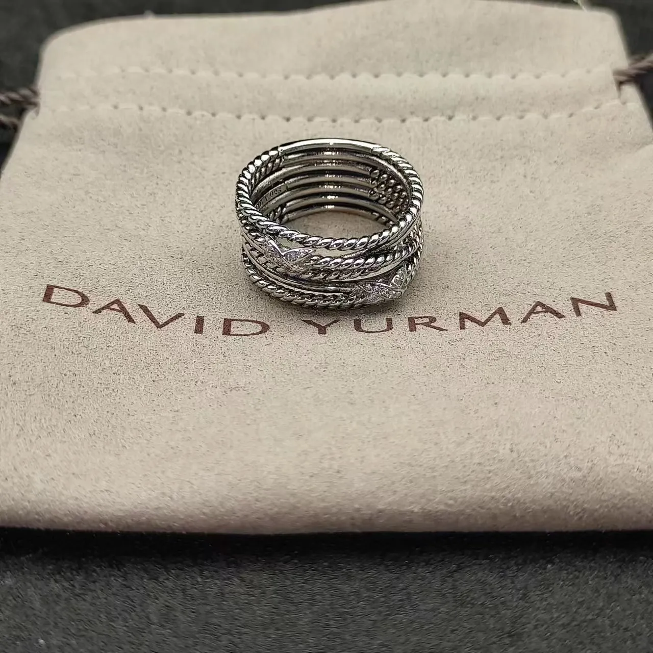 David Yurman Cable Collectibles Silver Multi-Band Twisted Ring 3