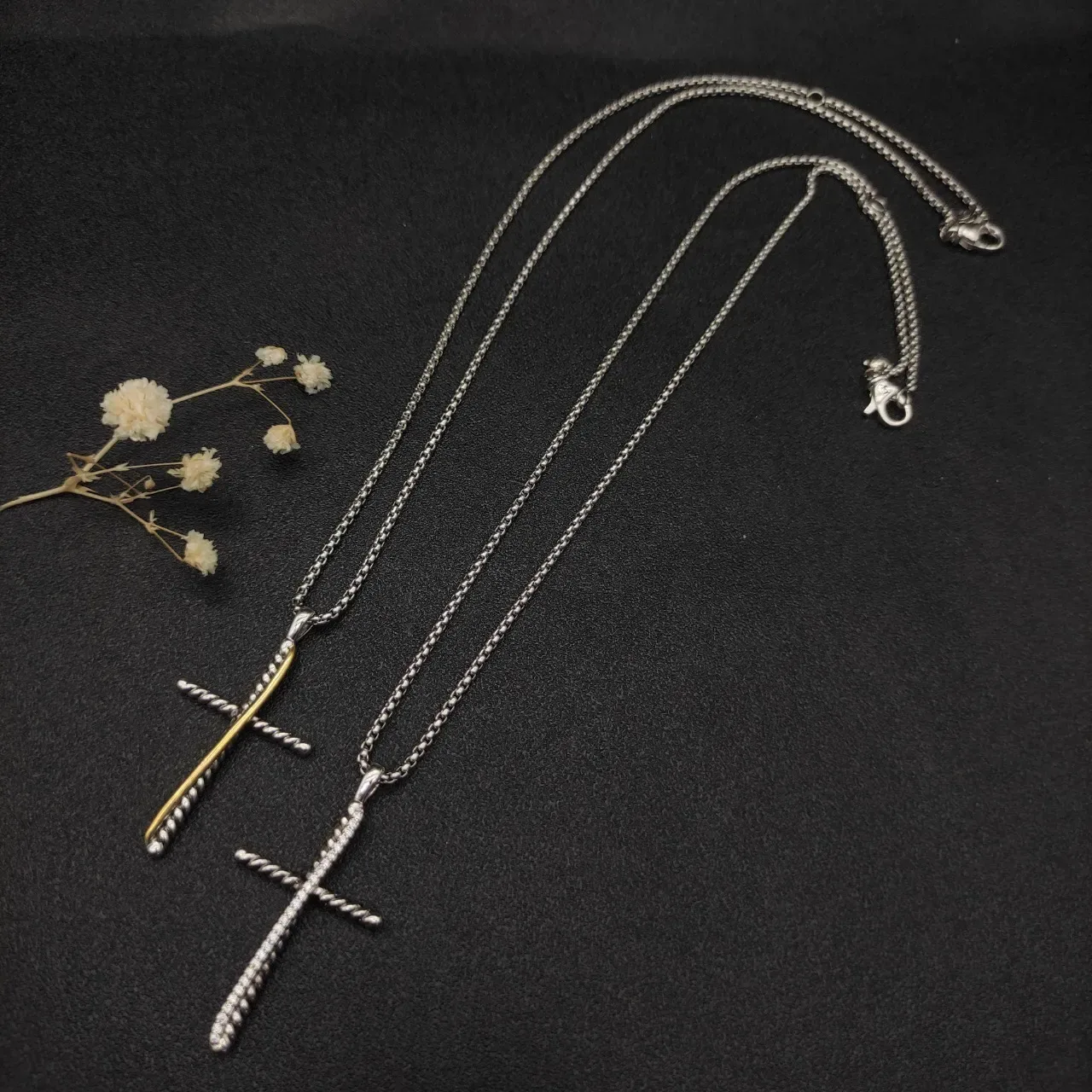 David Yurman Cable Collectibles Twisted Cross Pendant Necklace 4