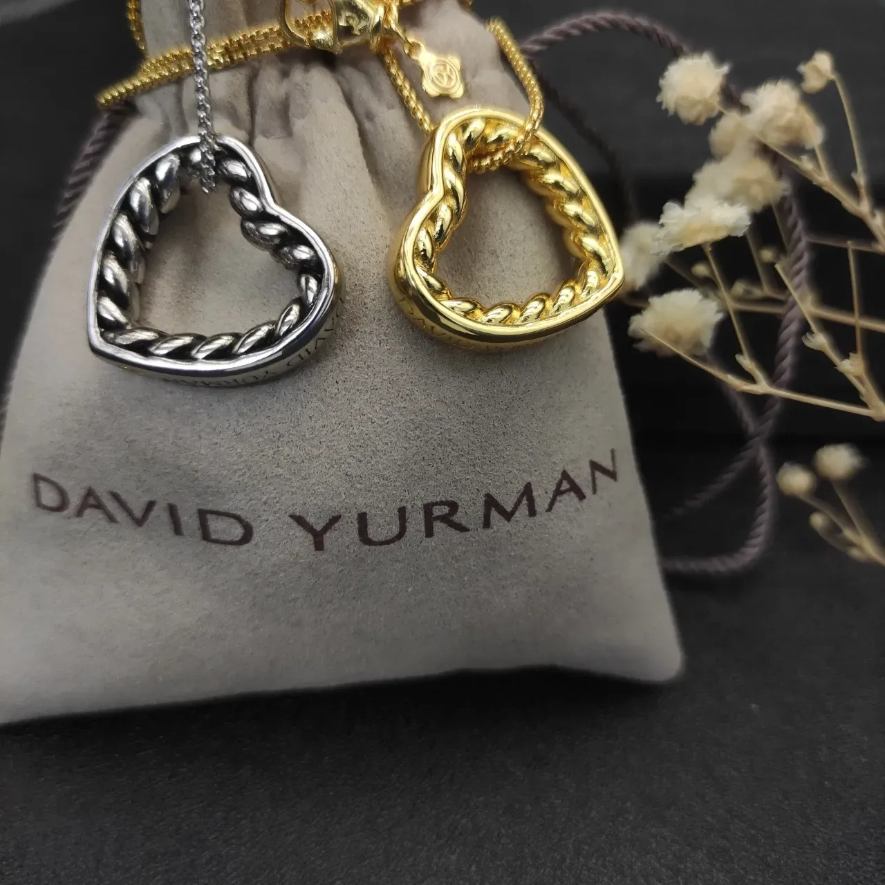 David Yurman Cable Collection Open Heart Pendant Necklace 7