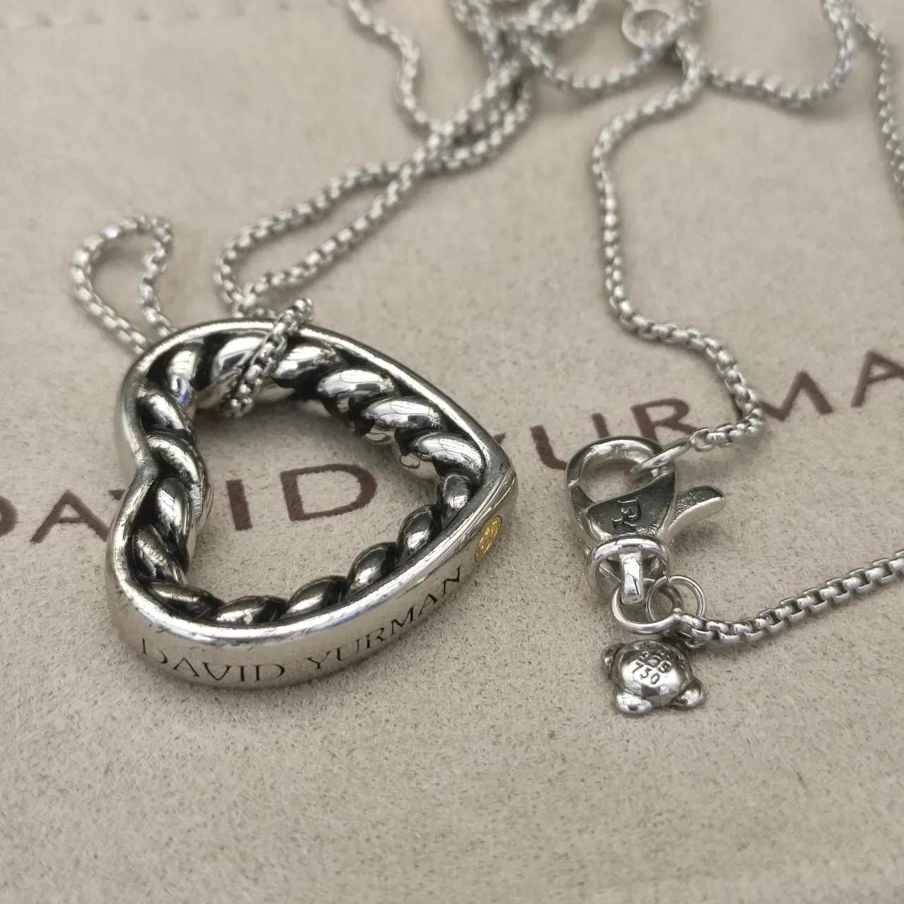 David Yurman Cable Collection Open Heart Pendant Necklace 9