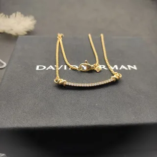 David Yurman কেবল নট বার পাভে ডায়মন্ড নেকলেস