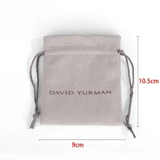 David Yurman Sac à main gris en tissu semblable au daim avec cordon tressé