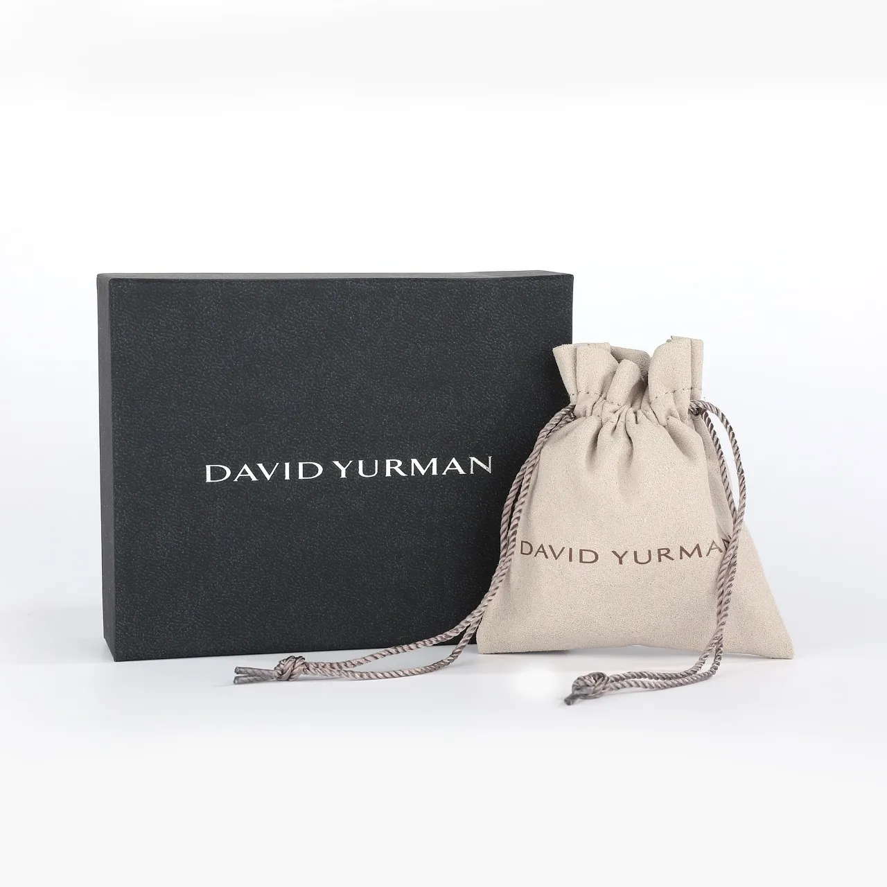 David Yurman ধূসর সুয়েডের মতো ফ্যাব্রিক টুইস্টেড কর্ড ড্রস্ট্রিংস হ্যান্ডব্যাগ 2