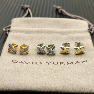 أقراط David Yurman X و Cable Motif Pavé