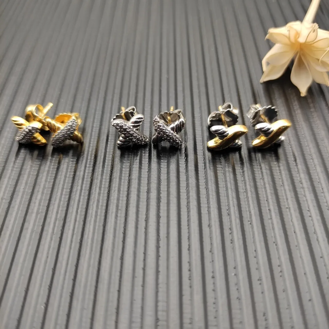 David Yurman X and Cable Motif Pavé Stud Earrings 5