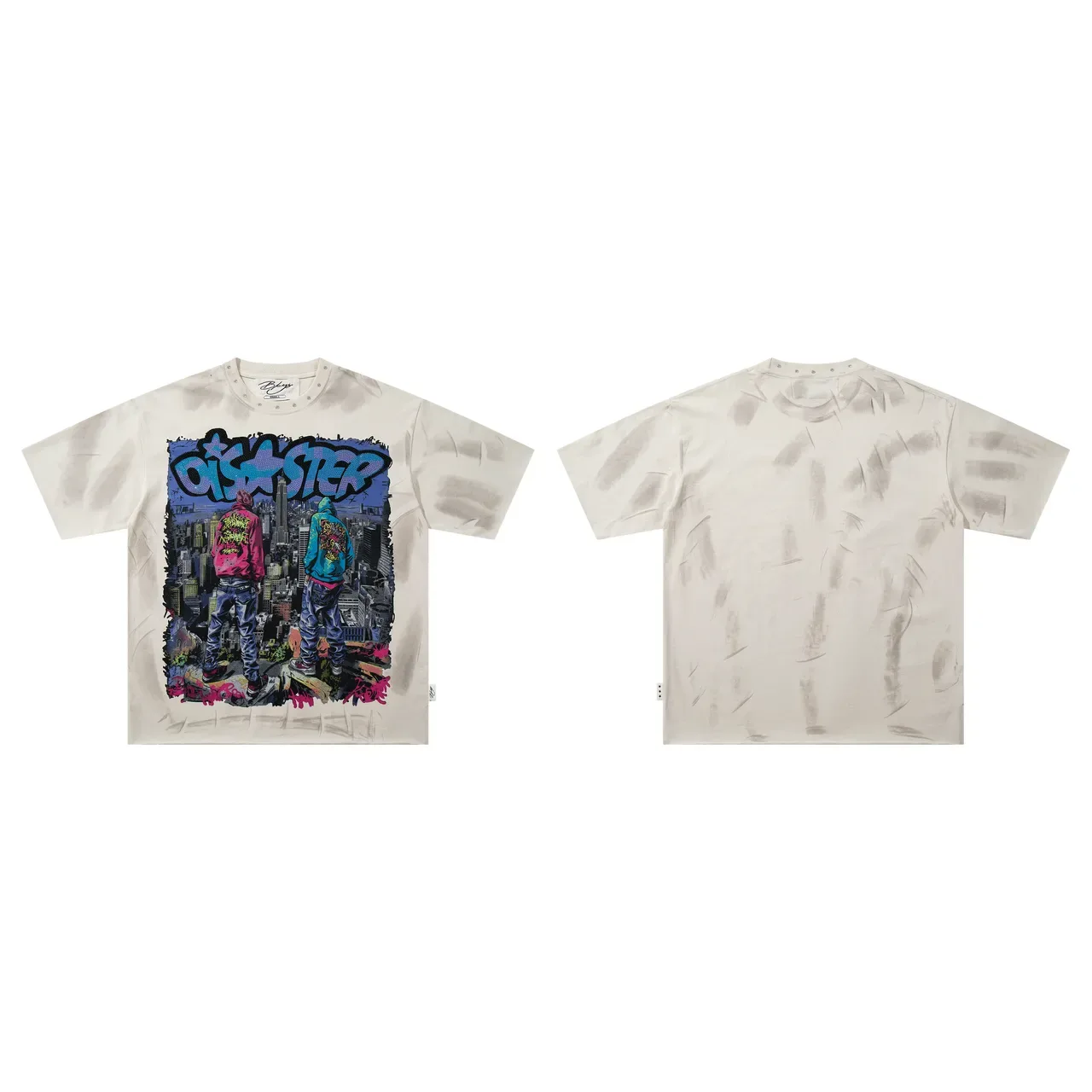 Distressed Graphic Print Oversized T-Shirt 3