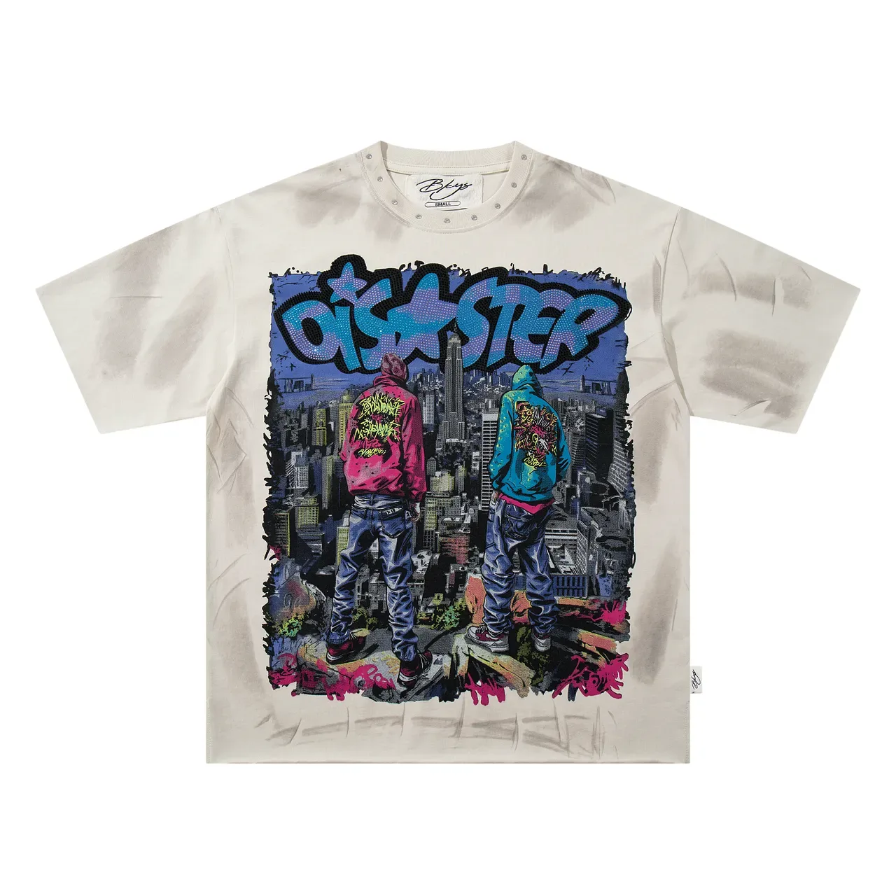 Distressed Graphic Print Oversized T-Shirt 4
