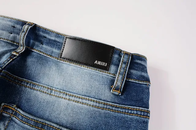 Distressed Slim-Fit Mid-Rise Blue Jeans 8