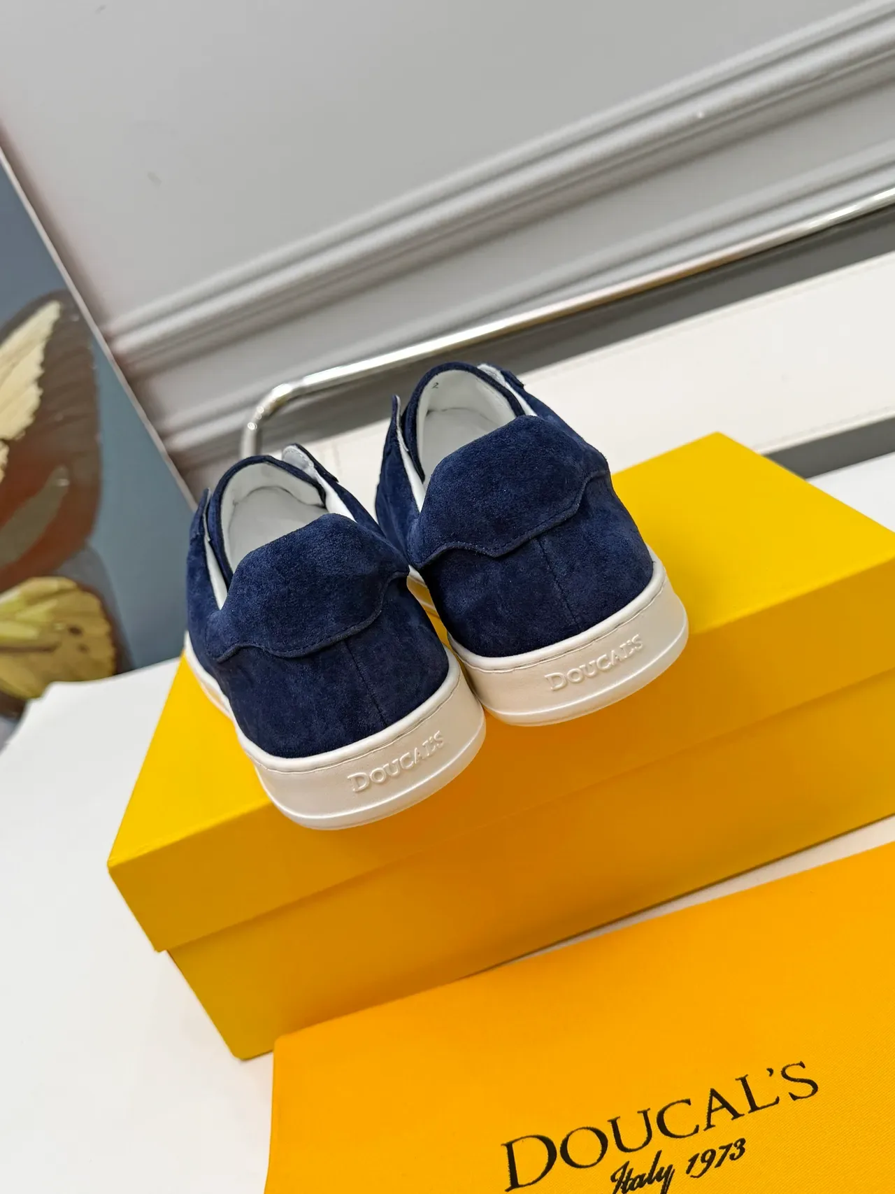 Doucal's Navy Suede Slip-On Lifestyle Sneakers 3