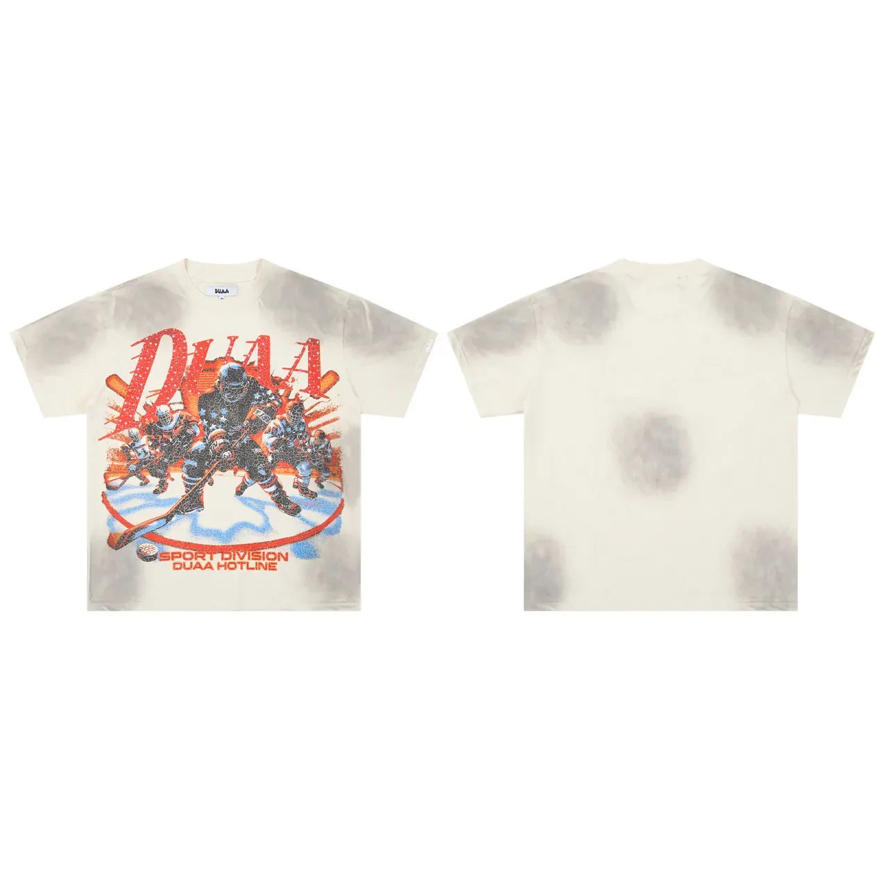 DUAA Acid-Wash Graphic Print T-Shirt 2