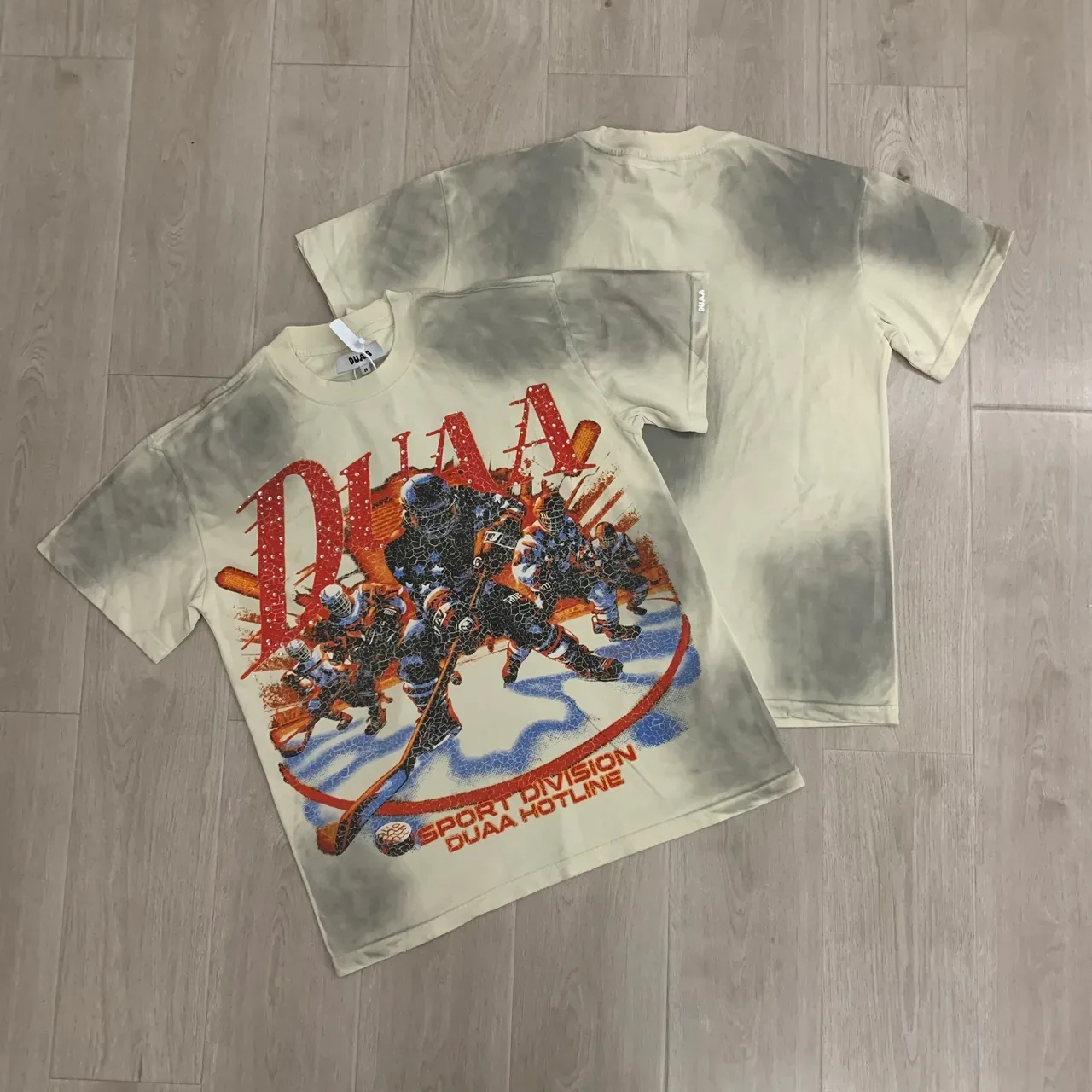 DUAA Acid-Wash Graphic Print T-Shirt 4