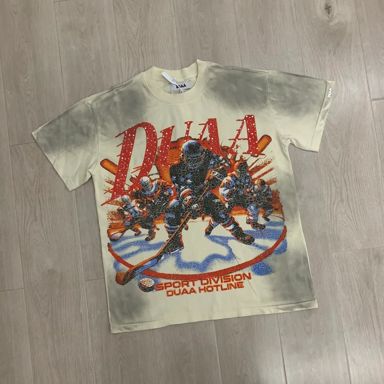 DUAA Acid-Wash Graphic Print T-Shirt 5