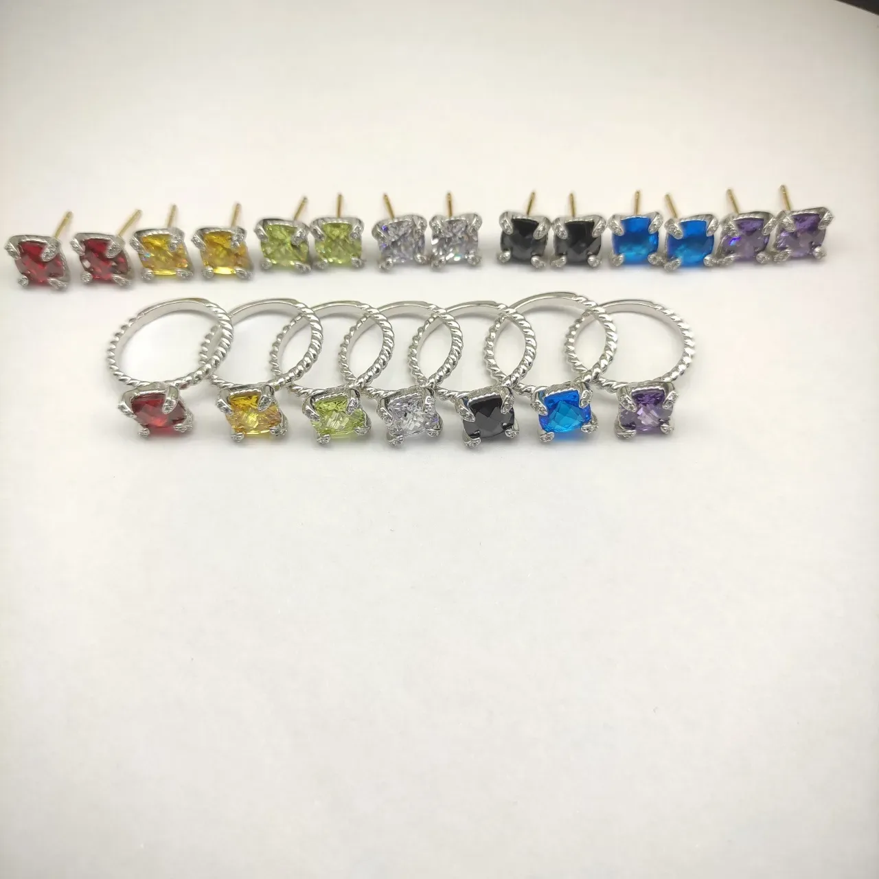 Faceted Purple Gemstone Twisted Rope Band Ring 3