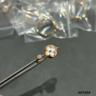 花卉图案母贝镶嵌石戒指