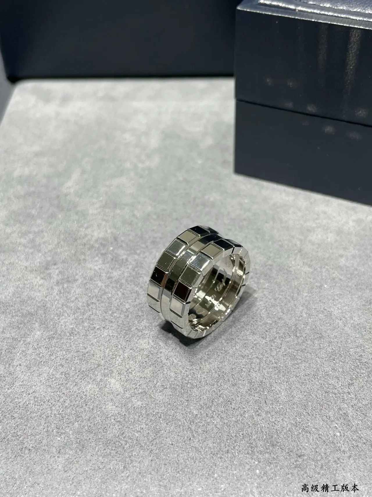Gold and Silver Tone Block-Link Pavé Stone Rings 5