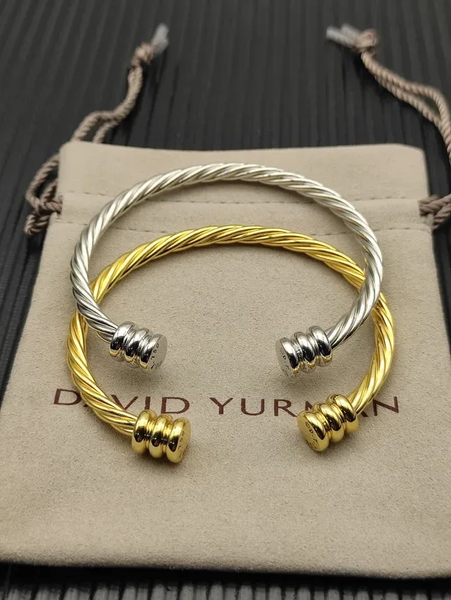 Gold and Silver Twisted Cable Cuff Bracelets 7