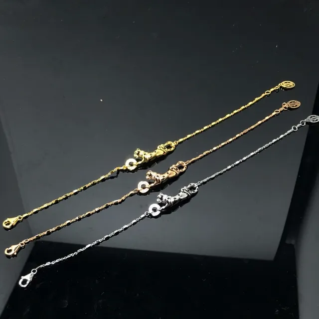 قلادة كولار ذهبية فضية على شكل فهد حجر Pavé-Set 2