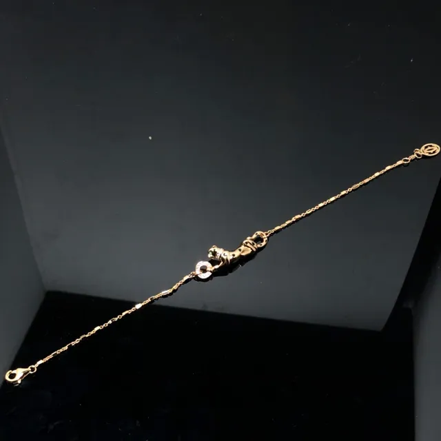 قلادة كولار ذهبية فضية على شكل فهد حجر Pavé-Set 4