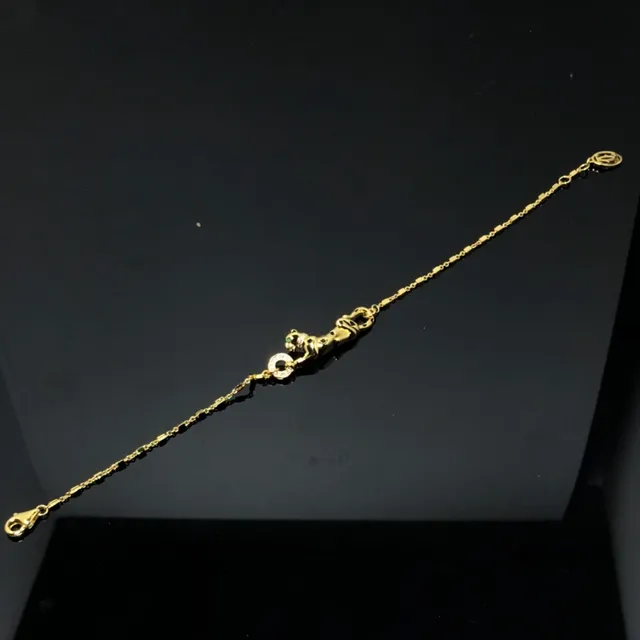 قلادة كولار ذهبية فضية على شكل فهد حجر Pavé-Set 5