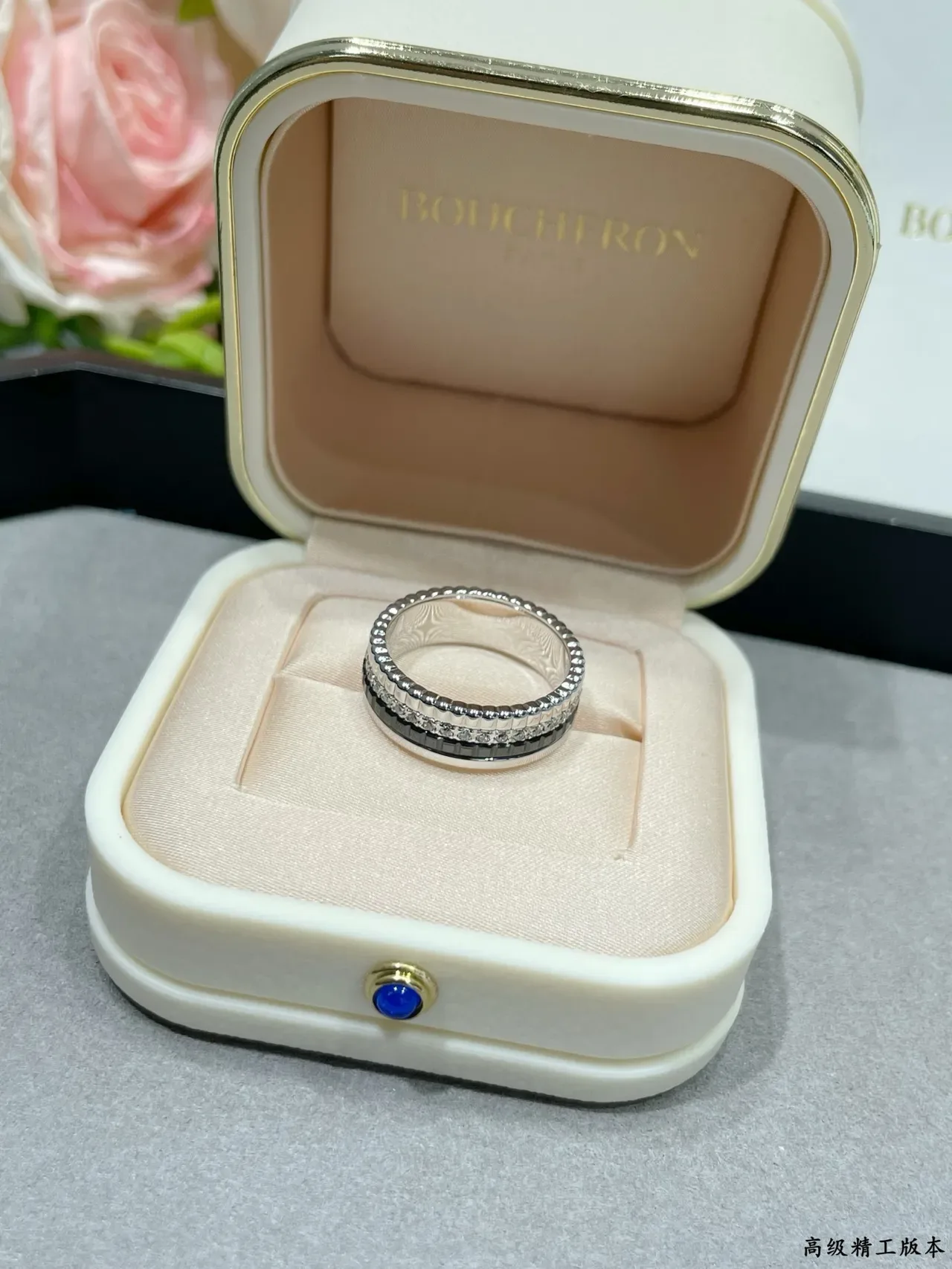 Gold Silver Rotating Bezel Pavé-Set Stones Ring 8