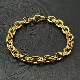 سوارة سلاسل بيضاوية كثيفة بلون ذهبي