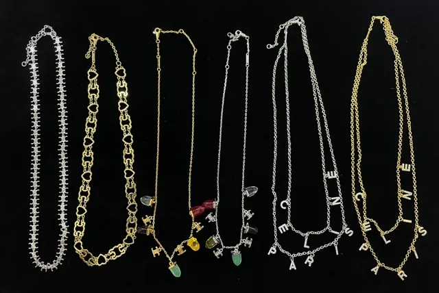 Gold-Tone Letter Charm Pendant Necklaces 2