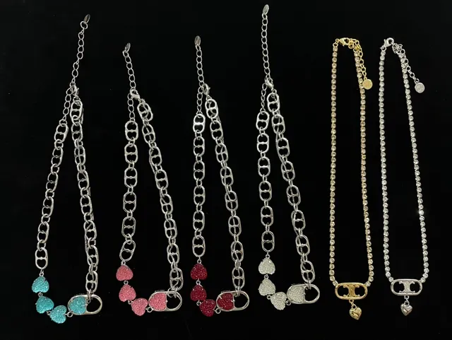 Gold-Tone Letter Charm Pendant Necklaces 3
