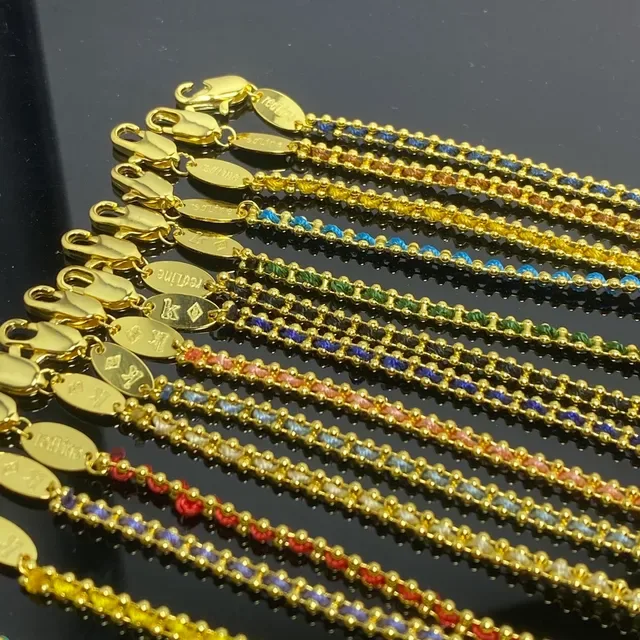 Gold-Tone Multicolor Micro-Pave Stone Chain Necklaces 3
