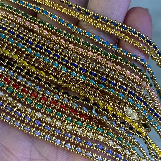 Gold-Tone Multicolor Micro-Pave Stone Chain Necklaces 6