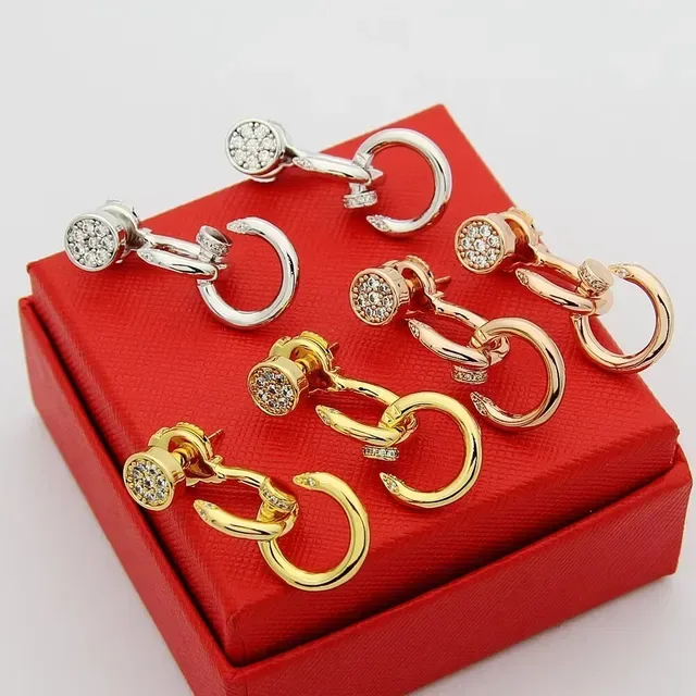 Gold-Tone Pavé-Set Interlocking Hoop Earrings 8