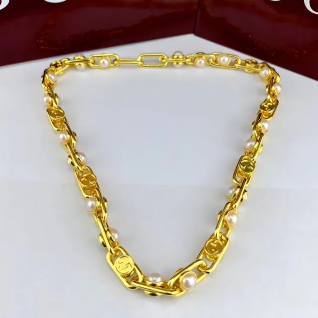 Gold-Tone Pearl-Link Chain Necklace 6