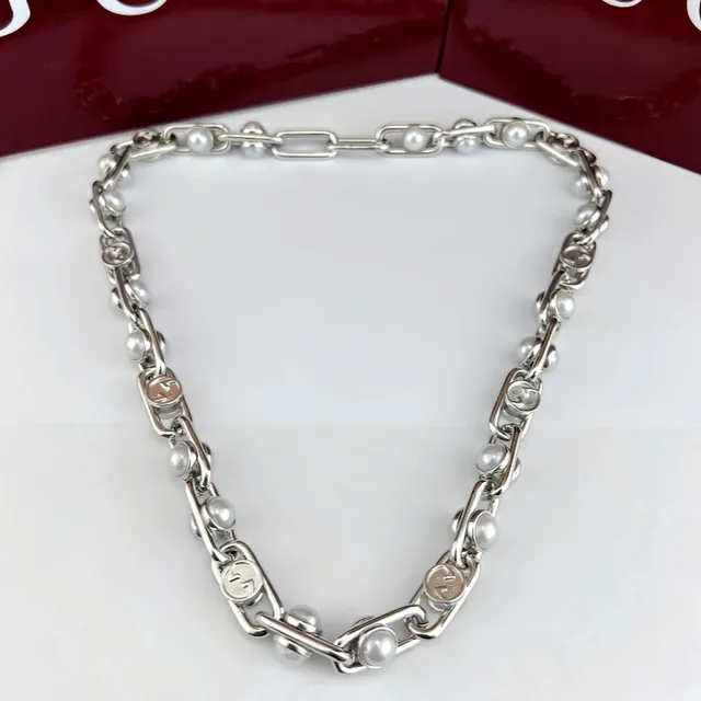 Gold-Tone Pearl-Link Chain Necklace 7
