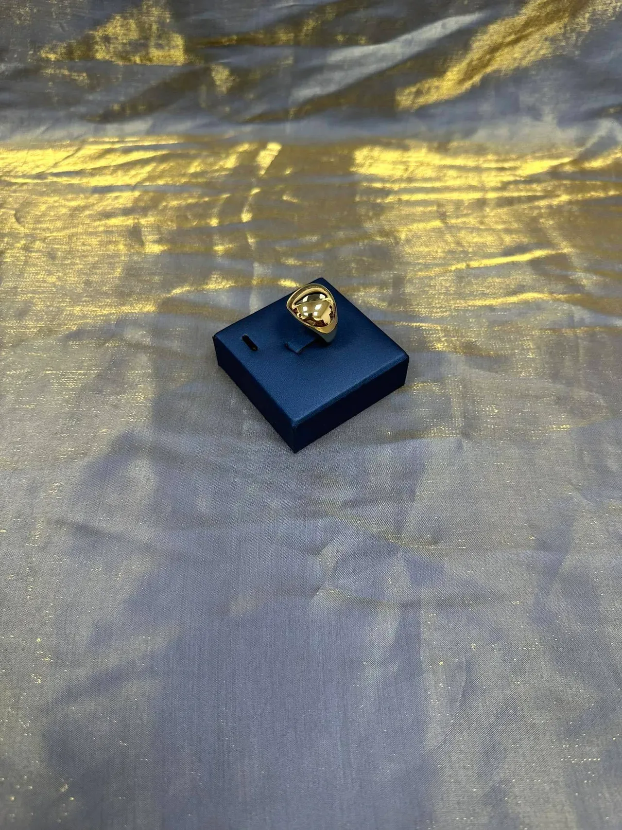 Gold-Tone Spherical Dome Ring 8