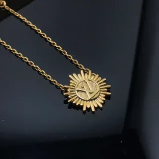 Gold-Tone Sunburst Pendant Necklace